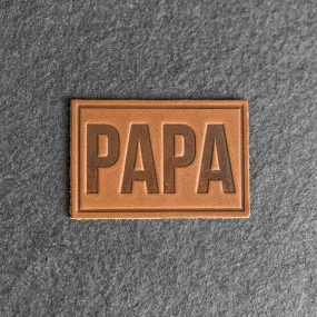 PAPA Stamp Leather Patches with optional Velcro added