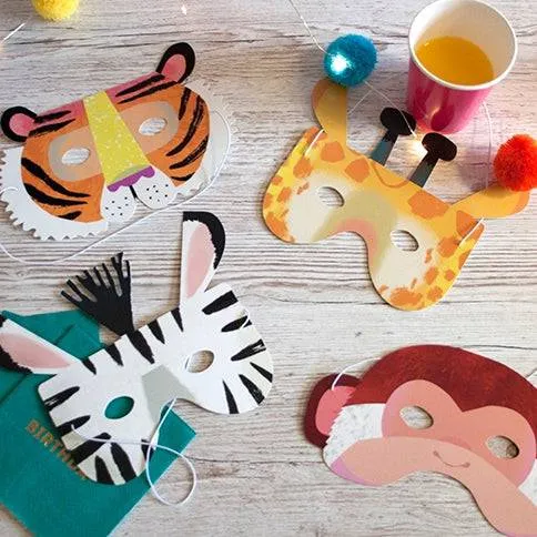 Party Animal Paper Mask - 8 Pack
