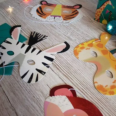 Party Animal Paper Mask - 8 Pack