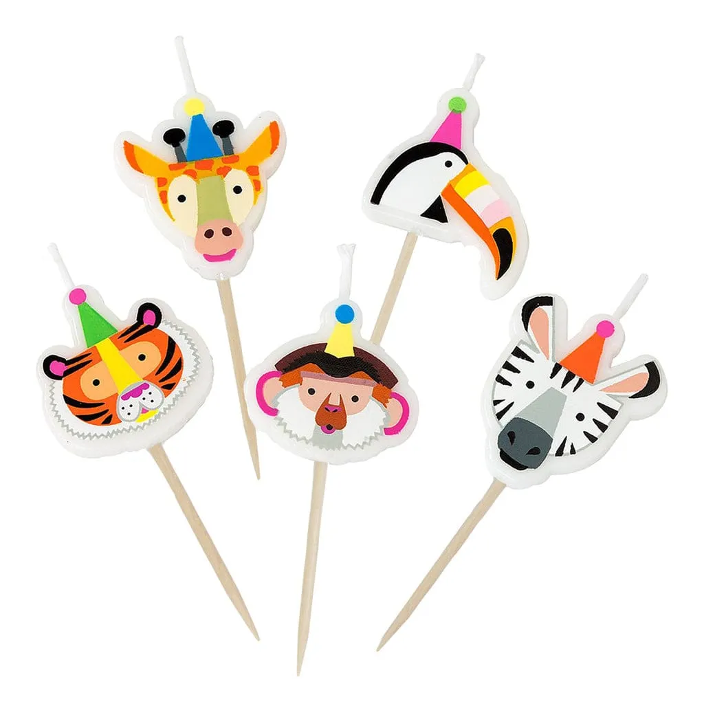 Party Animals Birthday Cake Candles x 5