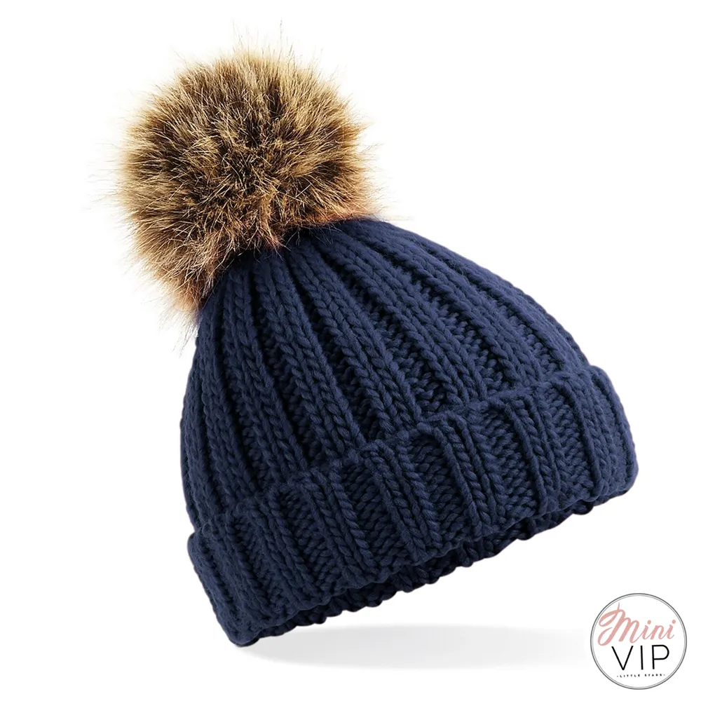 Pom Pom Chunky Beanie Hat - Infants, Junior & Adult sizes