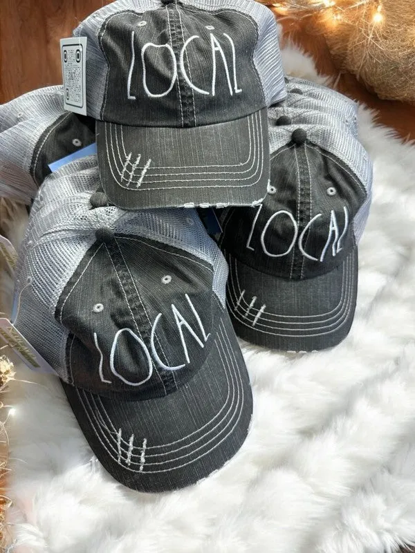 Rae Dunn Inspired Local Embroidered trucker hat