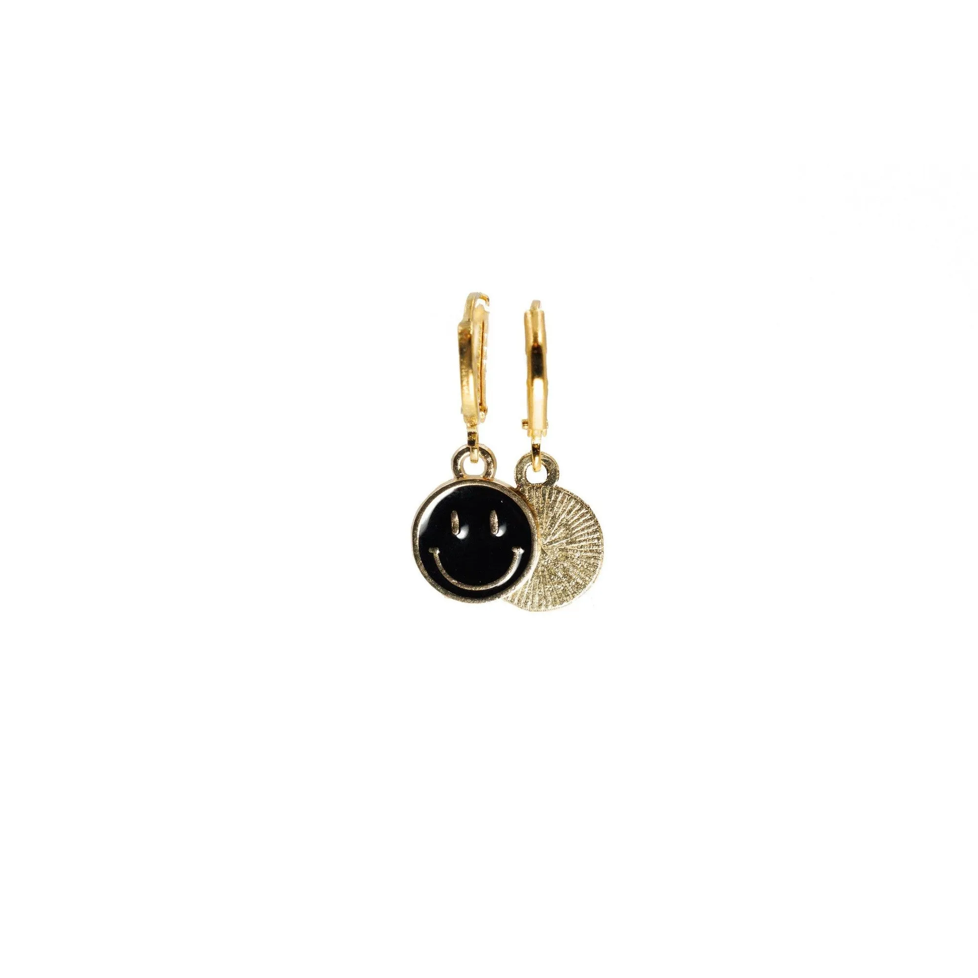 Retro '80s-'90s Dual Happy Face Charm Earrings | 4 Color Options | Yellow, Black, White, Pink
