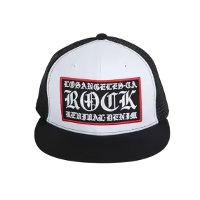 Rock Revival Men's White Decal Patch Snap Back Cap