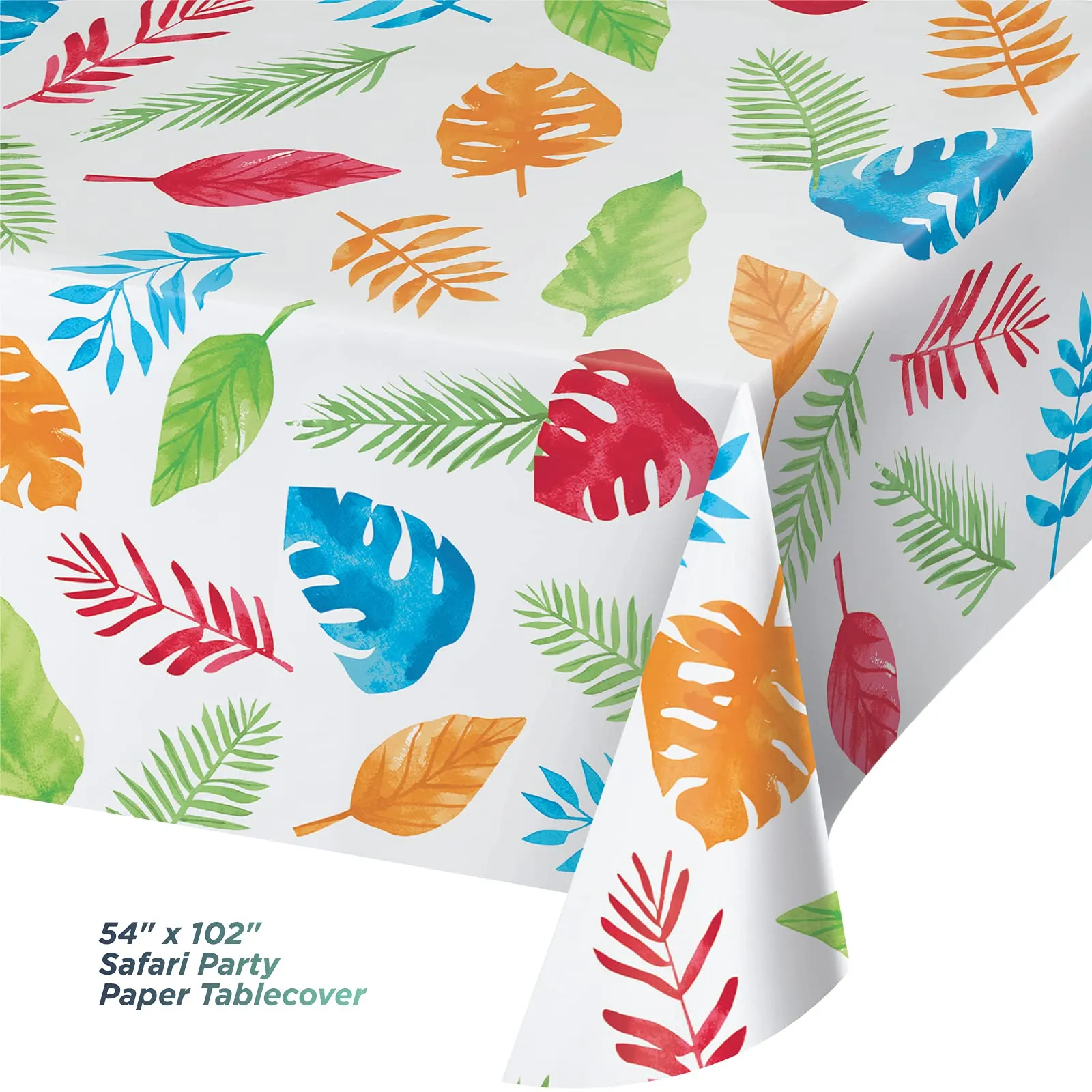 Safari Party Animal Paper Dessert Plates, Napkins, Cups, Table Cover, and Balloons Set (Serves 16)