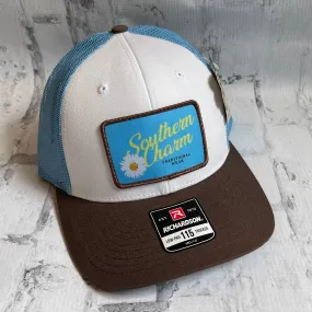 Southern Charm "Daisy TW" Hat - White and Brown with Woven Patch