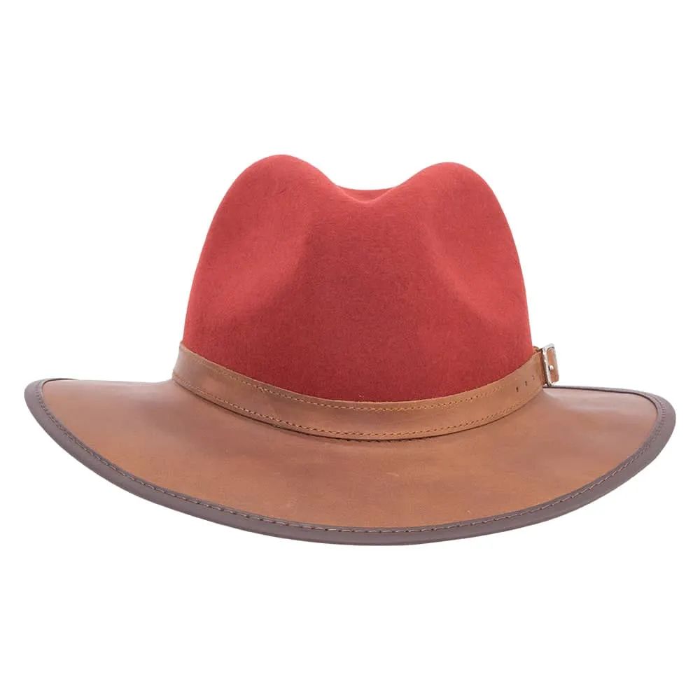 Summit | Womens Felt Leather Fedora Hat