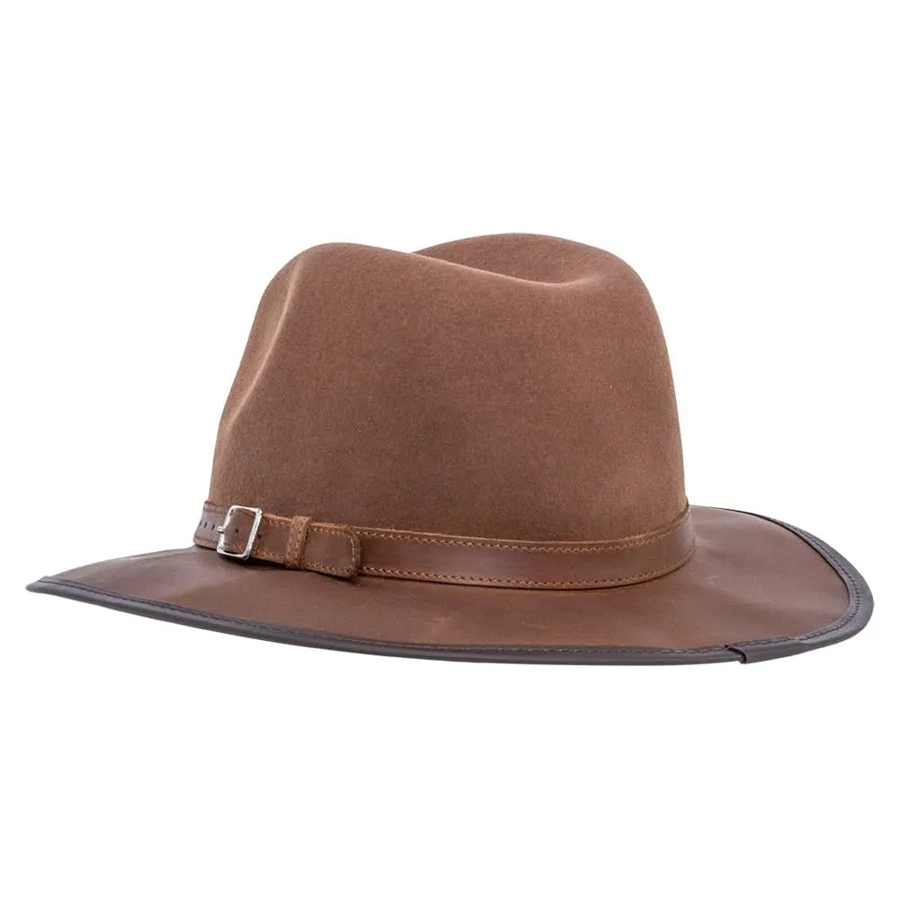 Summit | Womens Felt Leather Fedora Hat