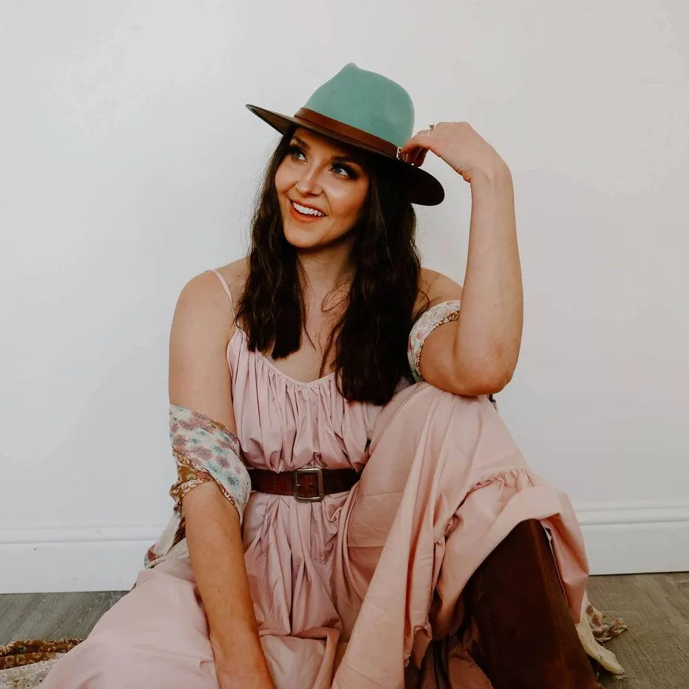 Summit | Womens Felt Leather Fedora Hat
