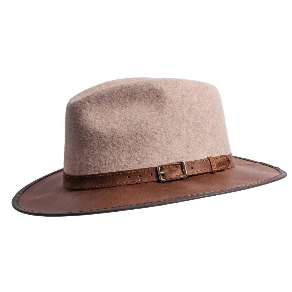 Summit | Womens Felt Leather Fedora Hat