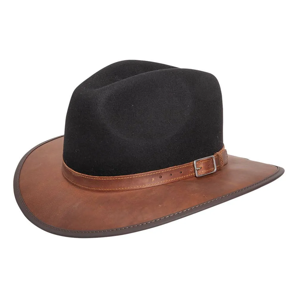 Summit | Womens Felt Leather Fedora Hat