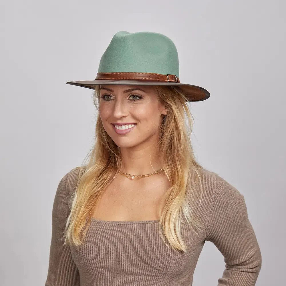 Summit | Womens Felt Leather Fedora Hat