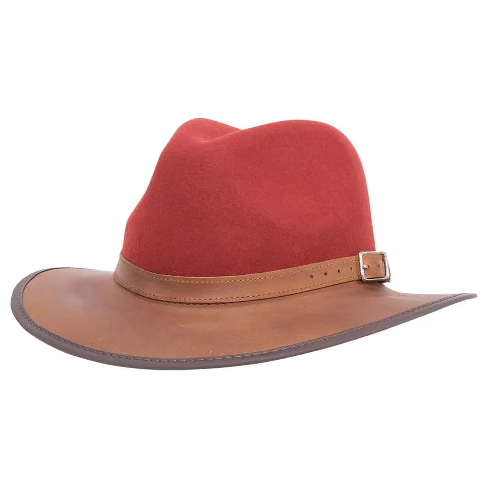 Summit | Womens Felt Leather Fedora Hat