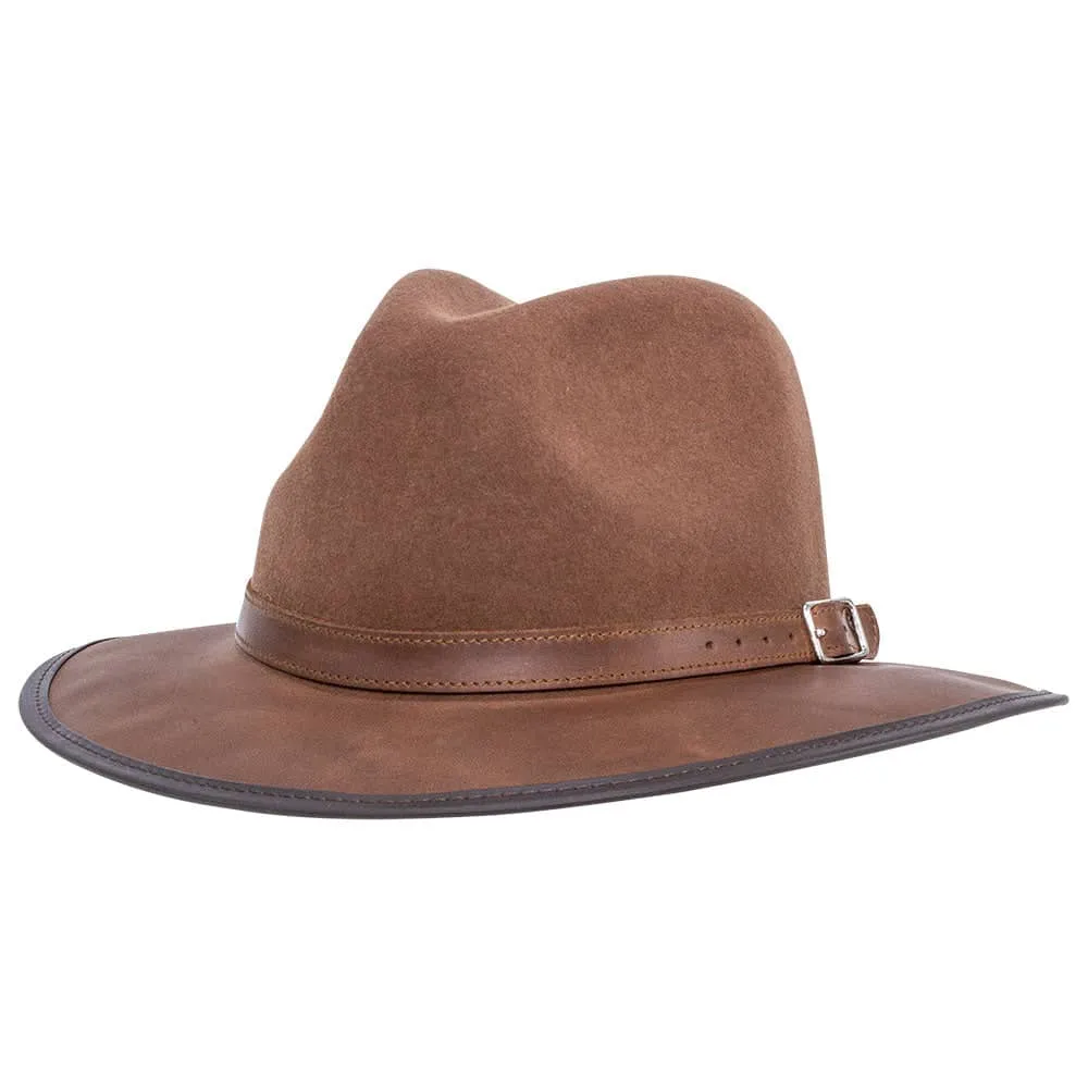 Summit | Womens Felt Leather Fedora Hat