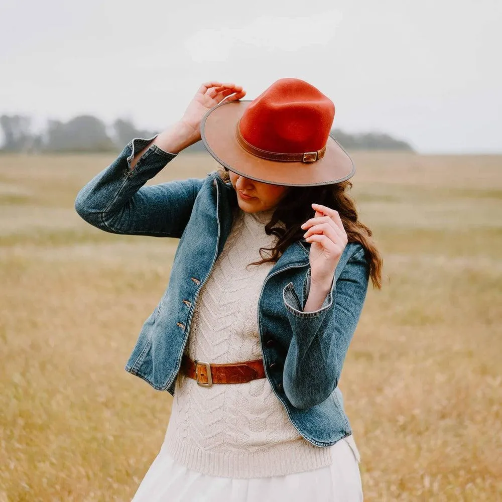 Summit | Womens Felt Leather Fedora Hat