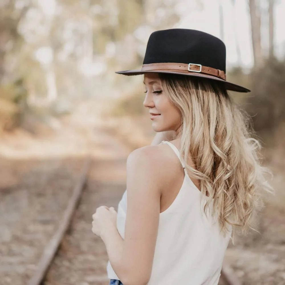 Summit | Womens Felt Leather Fedora Hat
