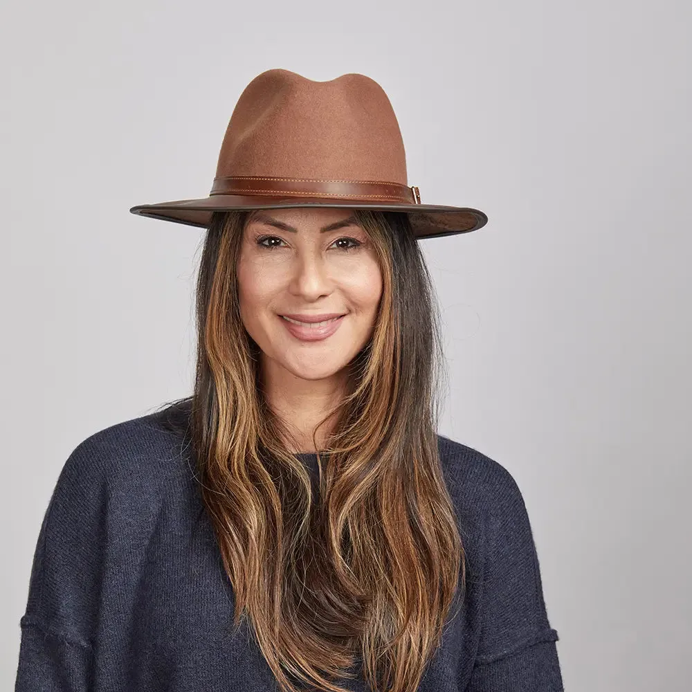 Summit | Womens Felt Leather Fedora Hat