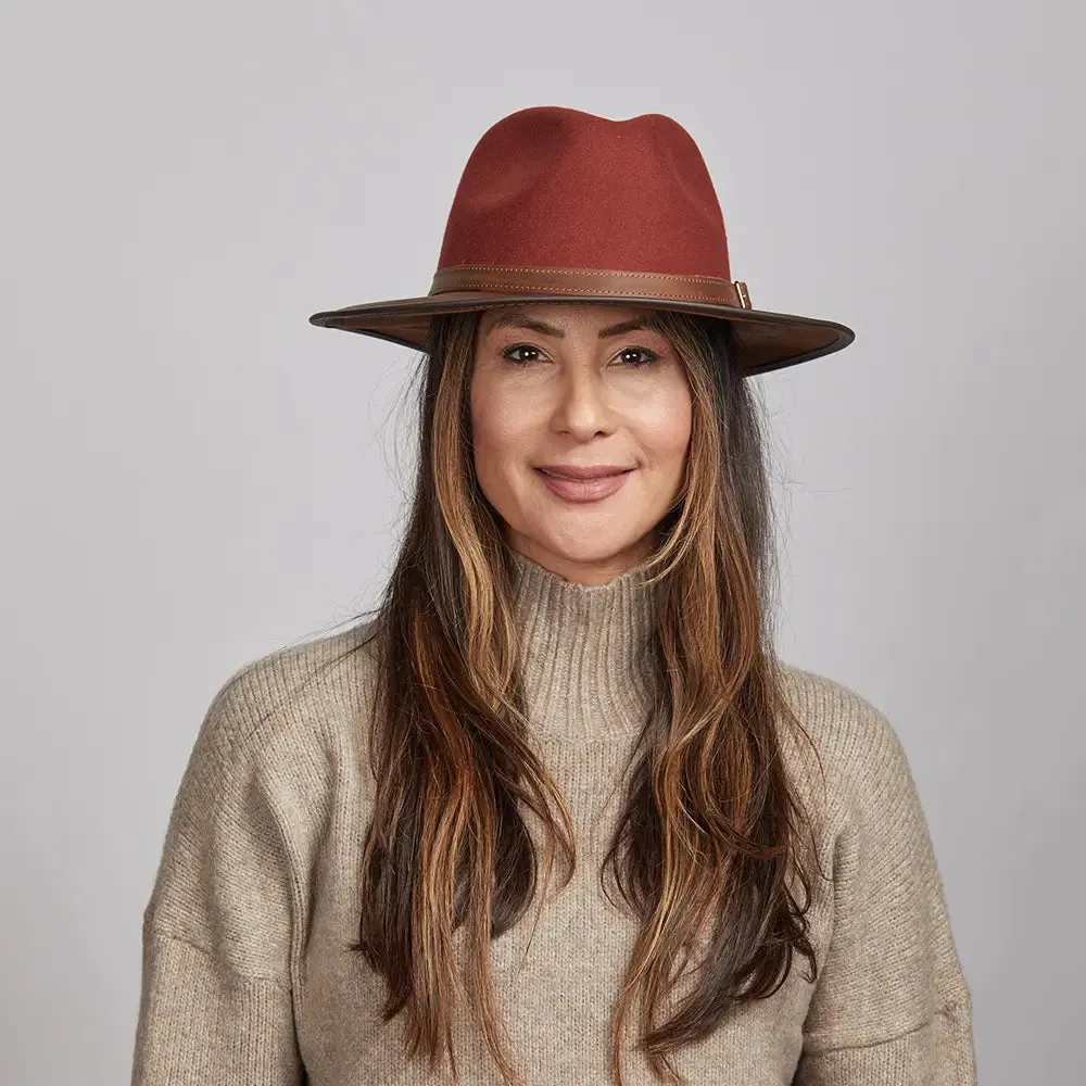 Summit | Womens Felt Leather Fedora Hat