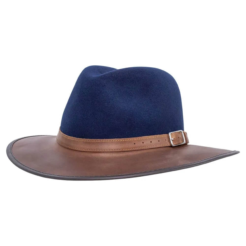 Summit | Womens Felt Leather Fedora Hat