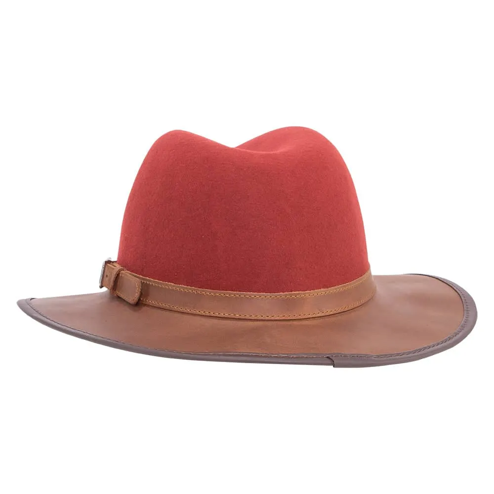 Summit | Womens Felt Leather Fedora Hat