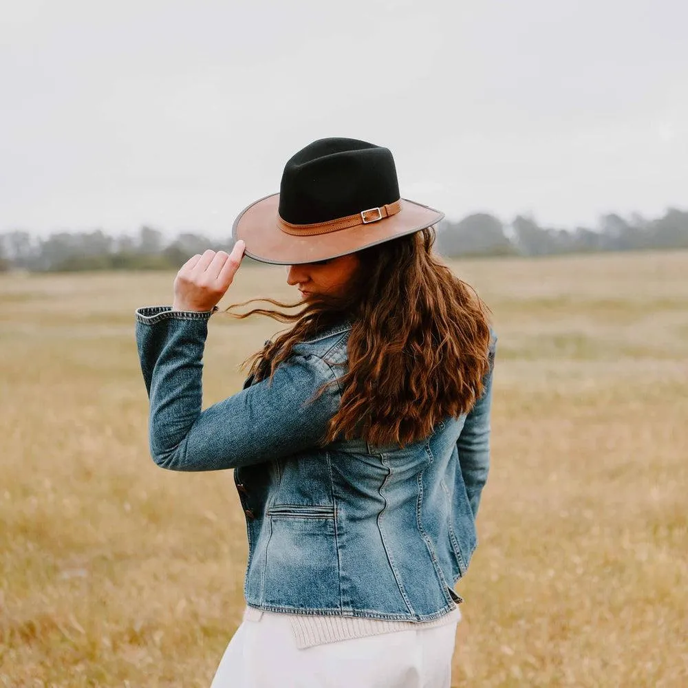 Summit | Womens Felt Leather Fedora Hat