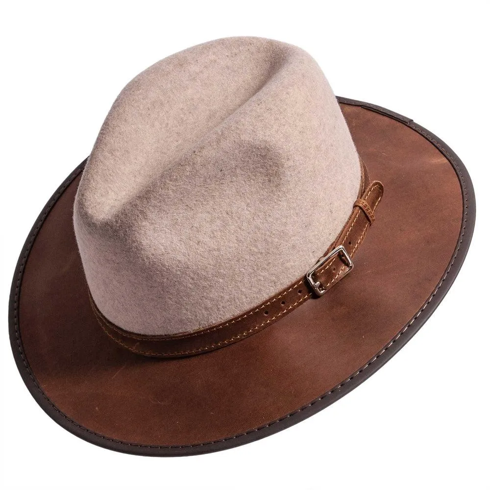 Summit | Womens Felt Leather Fedora Hat
