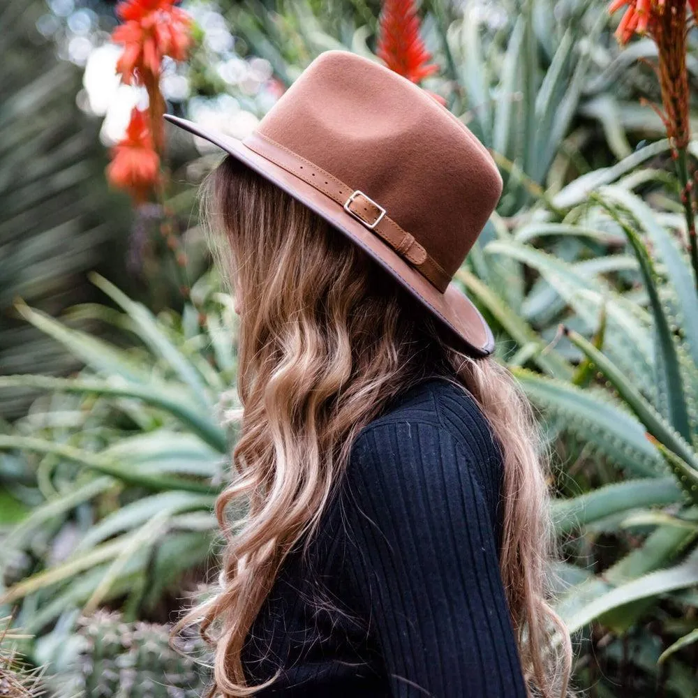 Summit | Womens Felt Leather Fedora Hat