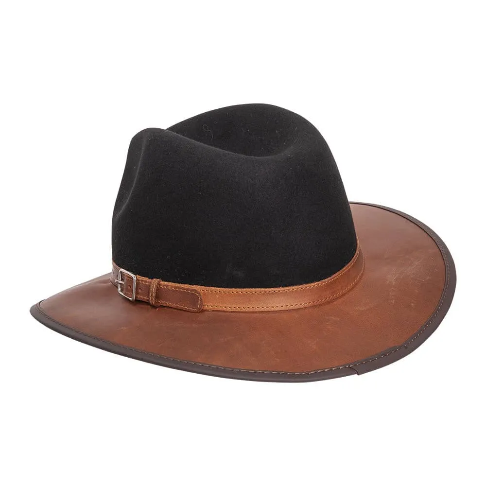 Summit | Womens Felt Leather Fedora Hat