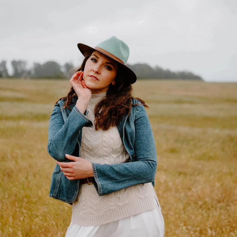 Summit | Womens Felt Leather Fedora Hat