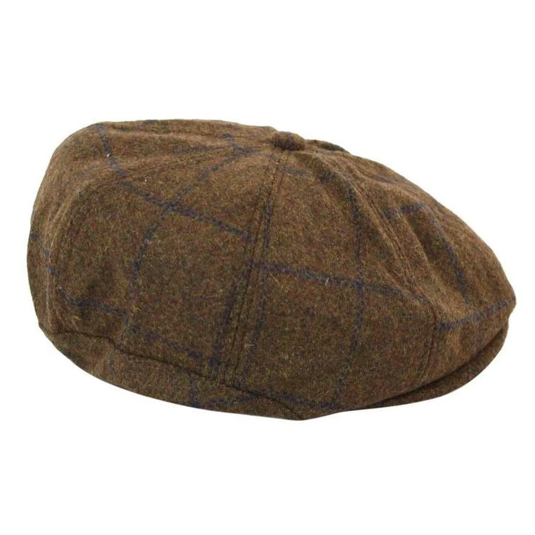 Tweed Newsboy Cap Blinders Baker Boy Flat Check Grandad Hat Elasticated Free Size