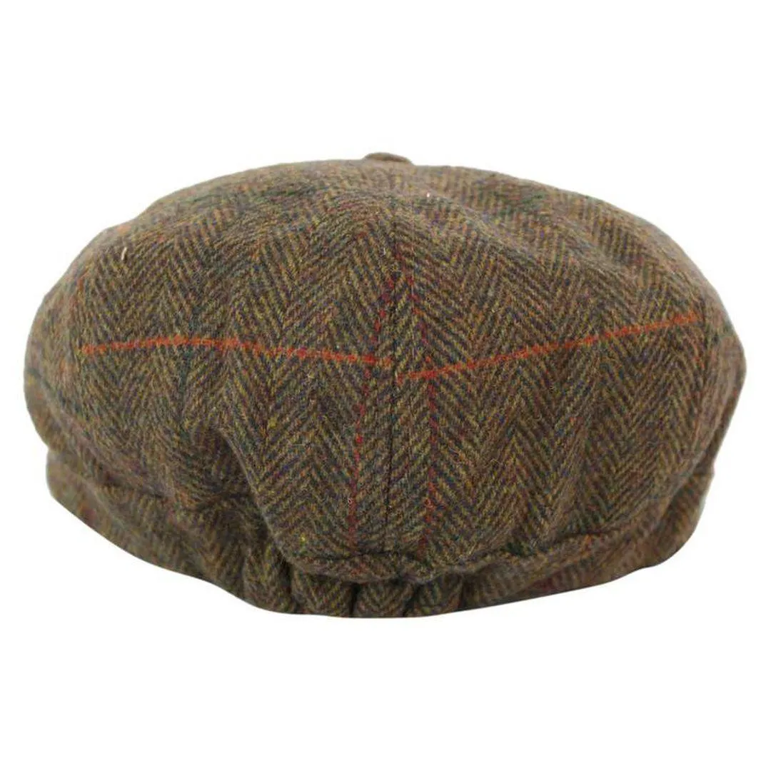 Tweed Newsboy Cap Blinders Baker Boy Flat Check Grandad Hat Elasticated Free Size