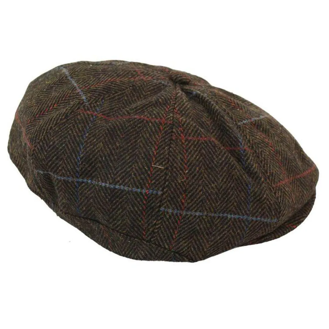 Tweed Newsboy Cap Blinders Baker Boy Flat Check Grandad Hat Elasticated Free Size