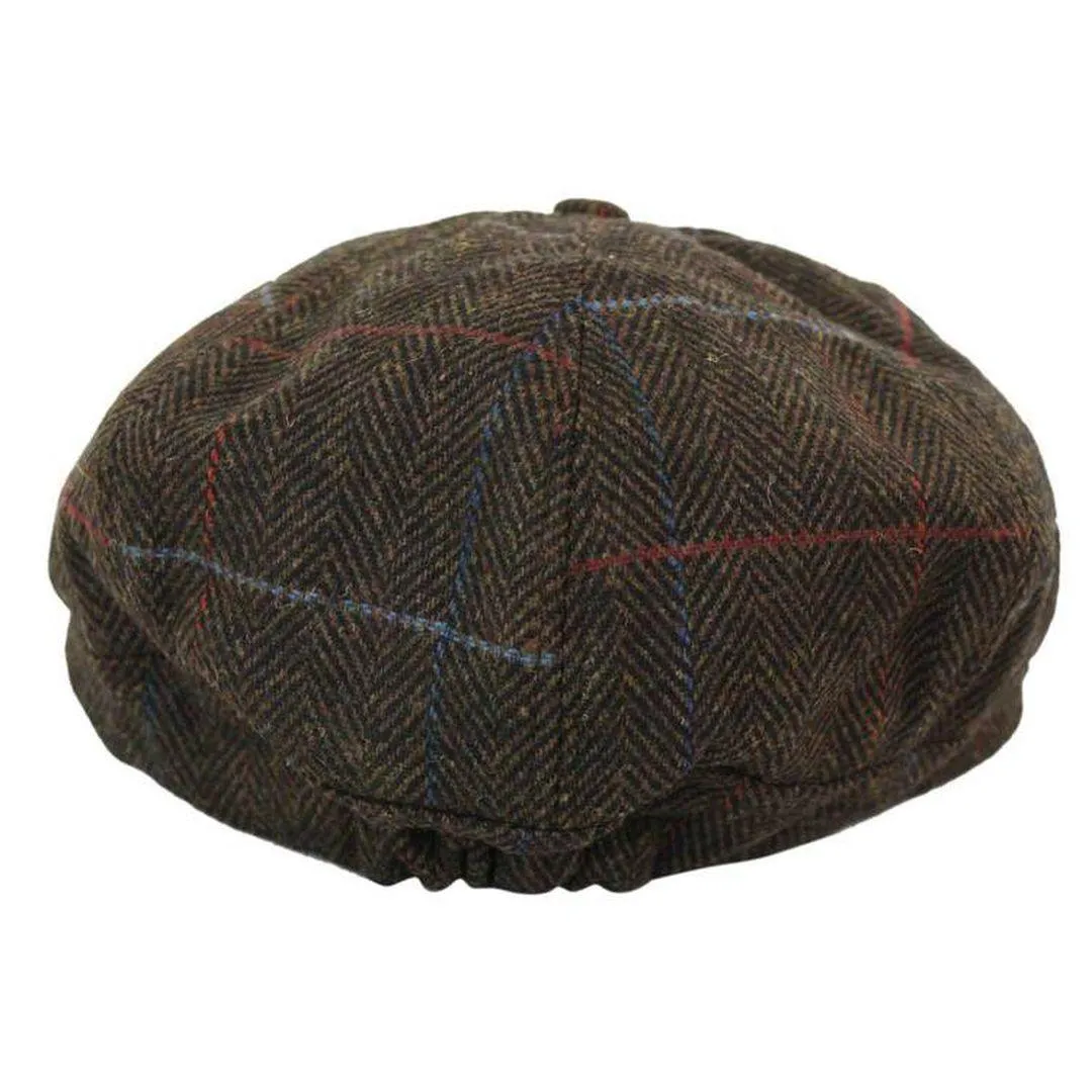 Tweed Newsboy Cap Blinders Baker Boy Flat Check Grandad Hat Elasticated Free Size