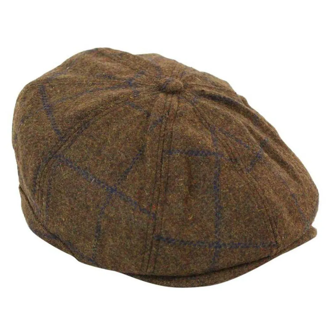 Tweed Newsboy Cap Blinders Baker Boy Flat Check Grandad Hat Elasticated Free Size
