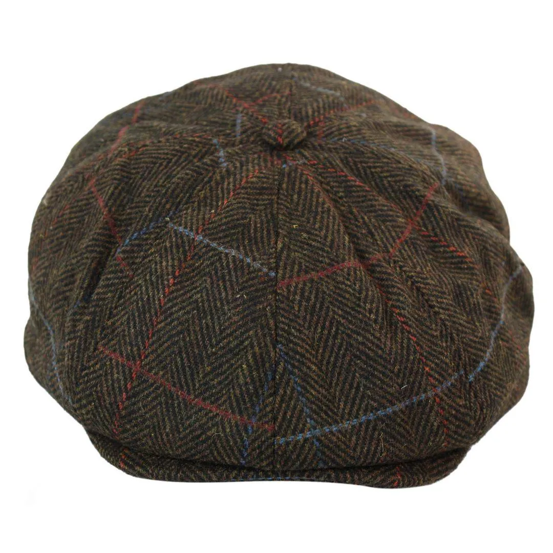 Tweed Newsboy Cap Blinders Baker Boy Flat Check Grandad Hat Elasticated Free Size
