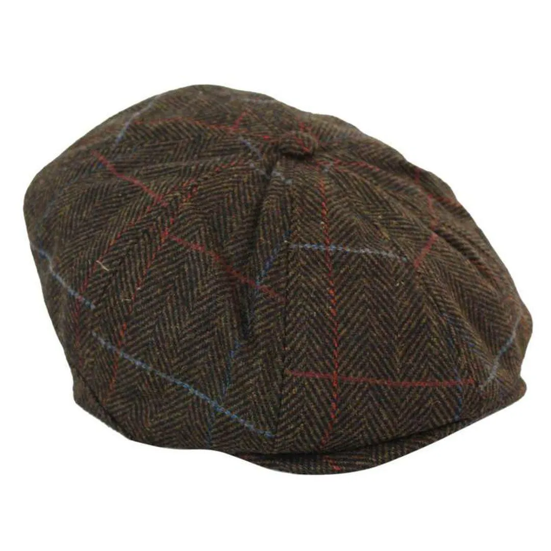 Tweed Newsboy Cap Blinders Baker Boy Flat Check Grandad Hat Elasticated Free Size