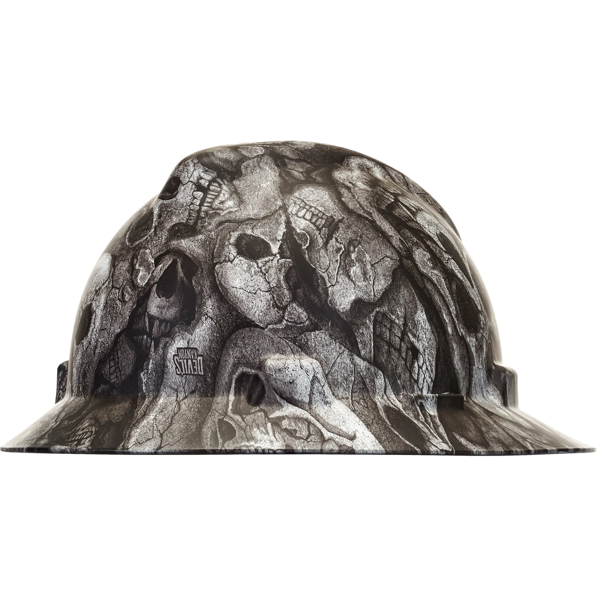 V-Gard® Hydro Dip Full Brim Hard Hat, Ratchet Suspension, Black/Grey/White