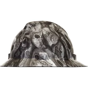 V-Gard® Hydro Dip Full Brim Hard Hat, Ratchet Suspension, Black/Grey/White