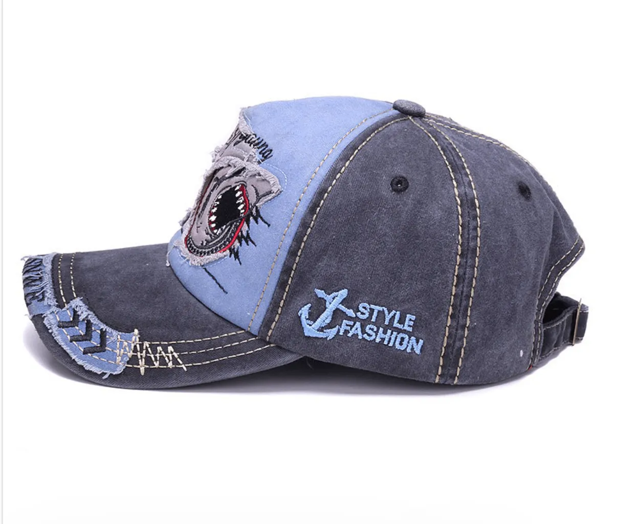 Vintage Baseball Hat w/ Shark Design