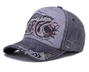 Vintage Baseball Hat w/ Shark Design