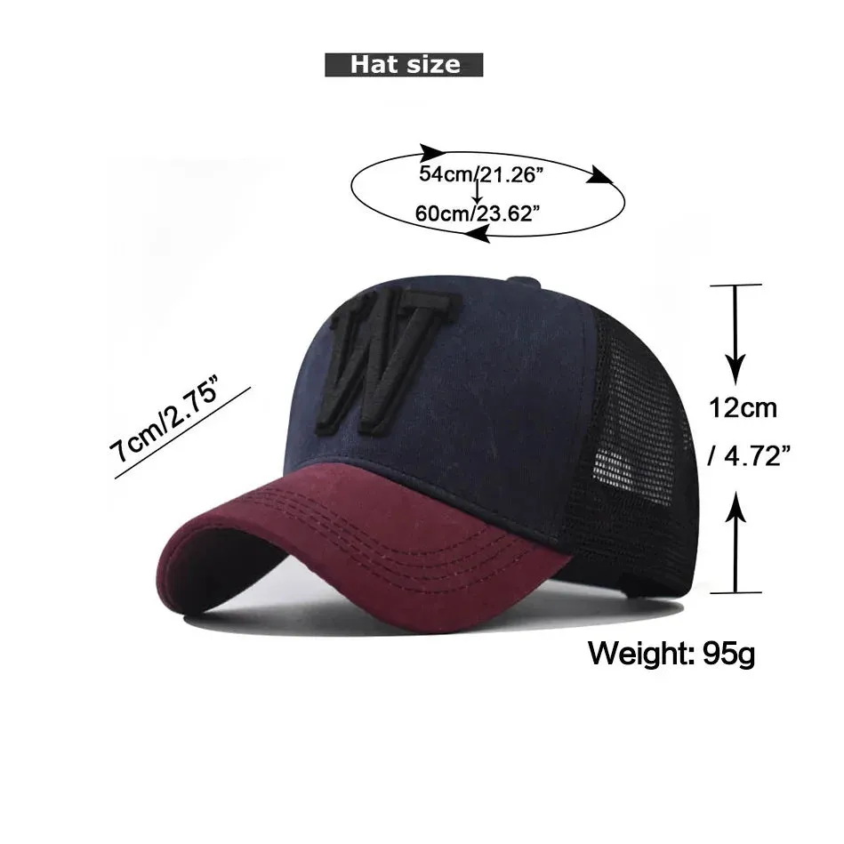 W Letter Cotton Trucker Cap
