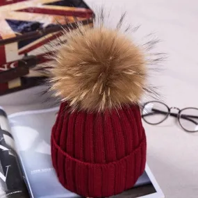Wine Pom Pom Hat