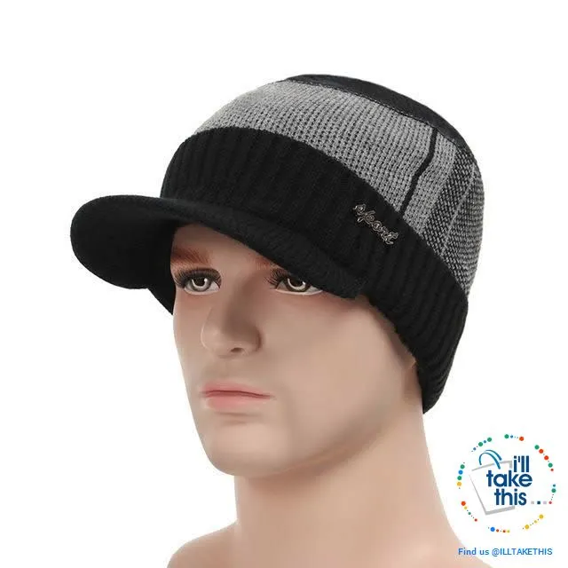 Winter Skullies/Beanies with Peak, Unisex design
