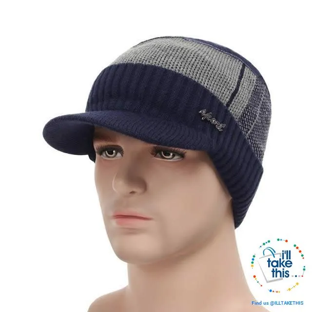 Winter Skullies/Beanies with Peak, Unisex design