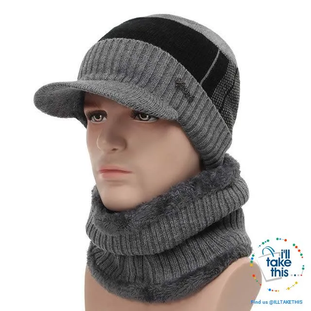 Winter Skullies/Beanies with Peak, Unisex design