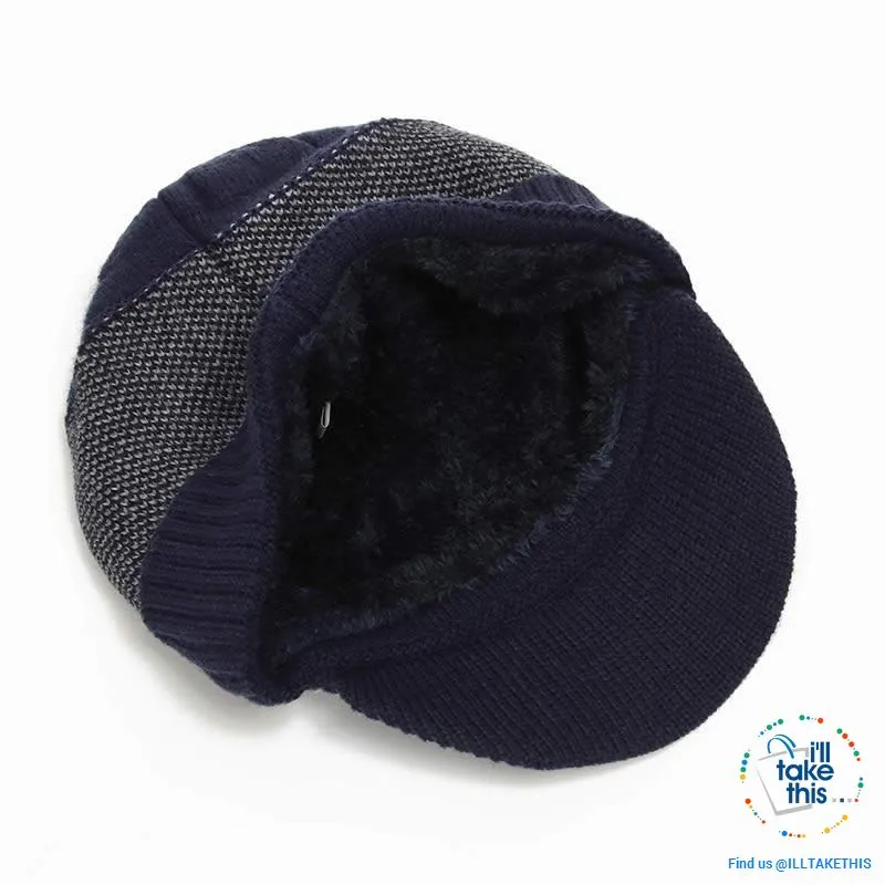 Winter Skullies/Beanies with Peak, Unisex design