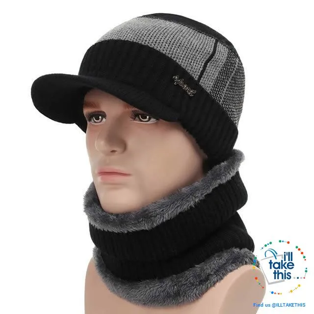 Winter Skullies/Beanies with Peak, Unisex design