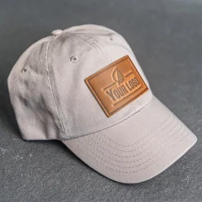 Your Logo on a Leather Patch Unstructured Style Hat